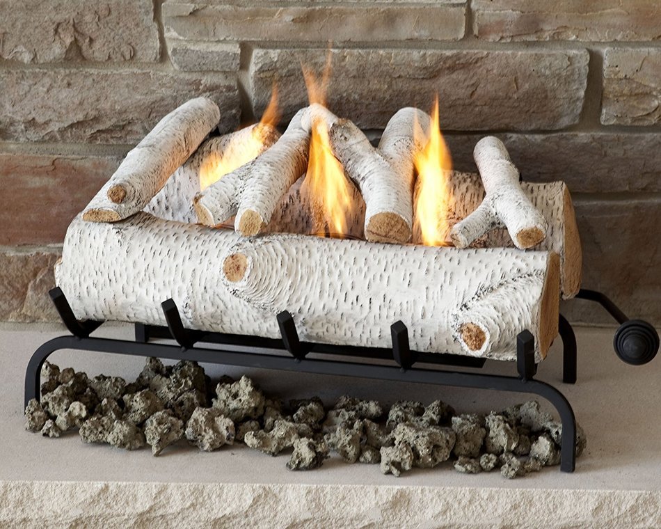 Real Flame 24" Convert-to-Gel Log Set In Birch N2