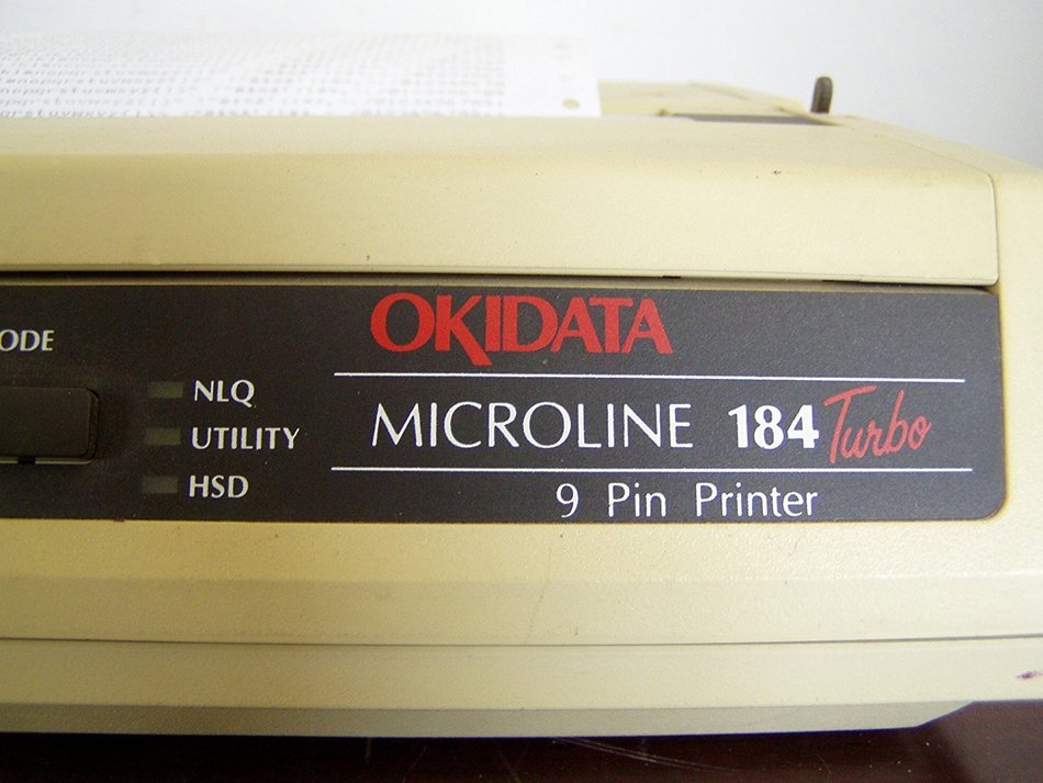 Okidata Microline 184 Turbo 9 Pin Printer With Test Print N5
