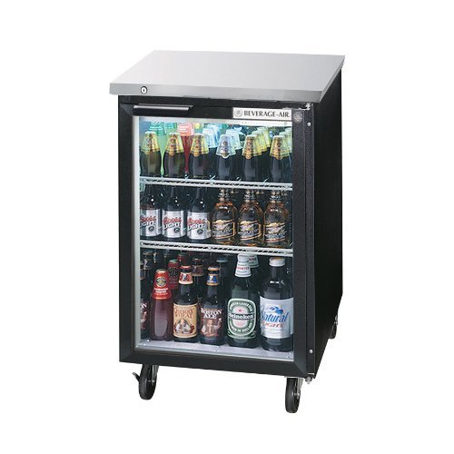 Beverage-Air BB36GF-1-B-27 36" Food-Rated Black Back Bar Refrigerator with Swing