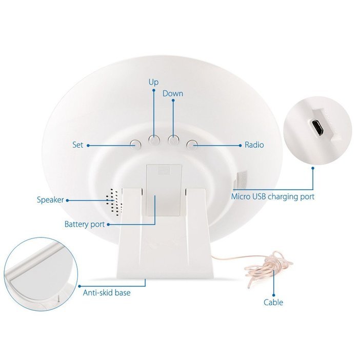 Seetru Wake-Up Sunrise Simulation Alarm Clock Night Light Bedside Mood Lamp with Nature Sounds, FM Radio and USB... N4
