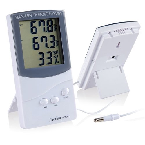 Everydaysource LCD Large Screen Digital Indoor Outdoor Centigrade to Fahrenheit Thermometer Hygrometer Meter with... N3