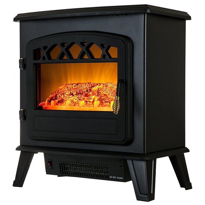 Golden Vantage 20" 1500W Adjustable 5200 BTU Freestanding 2-Setting Portable Tempered Glass Electric Fireplace...