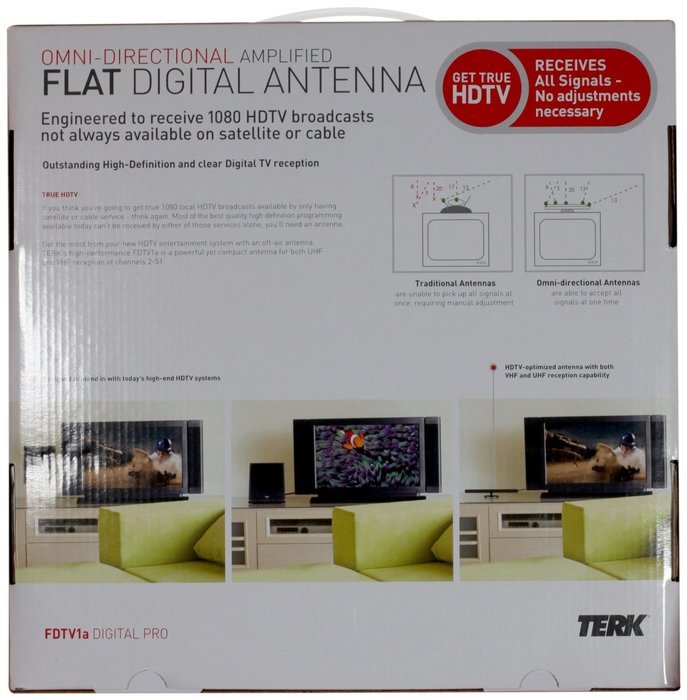 TERK Omni-Directional, Amplified Digital Flat Indoor HDTV Antenna N4