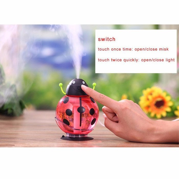 soled Portable 360 degree rotation Creative Cartoon Beetle Ultrasonic Humidifier Skin Replenishment 260ML Mini... N4