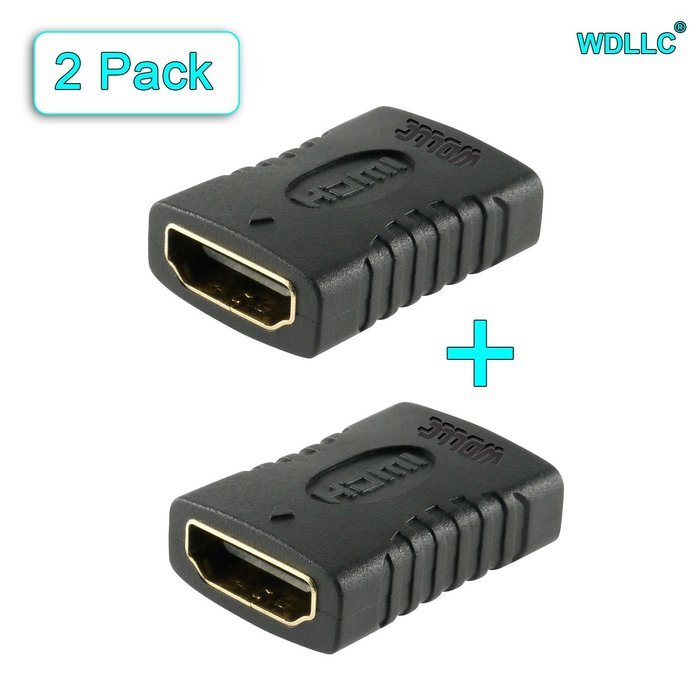 HDMI Female to Female F/F Coupler Premium Gold Plated Adapter Converter Plug (2 Pack) - WDLLC N3