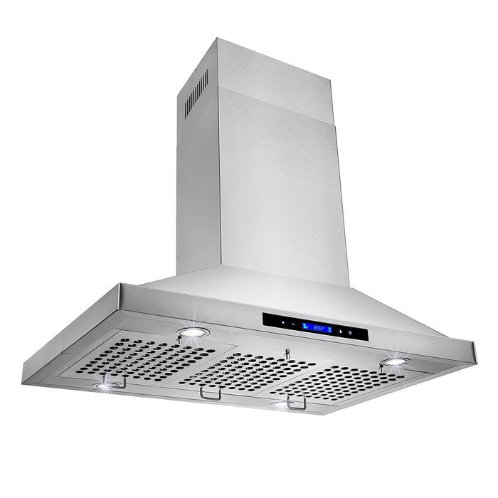 Golden Vantage 36" Stainless Steel Island Mount LED Display Touch Control Kitchen Cooking Fan Vent Range Hood... N3