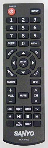 BRAND NEW SANYO MC42FN00 LED-LCD HDTV REMOTE CONTROL(8TL06542W4) For model numbers: FW24E05T FW32D25T FW42D25T...
