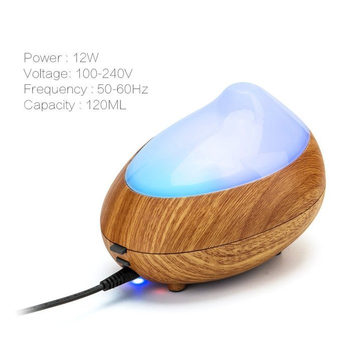 Essential Oil Diffuser, Hoosam 120ml Wood Grain Aromatherapy Diffuser Ultrasonic Cool Mist Air Humidifier with... N12