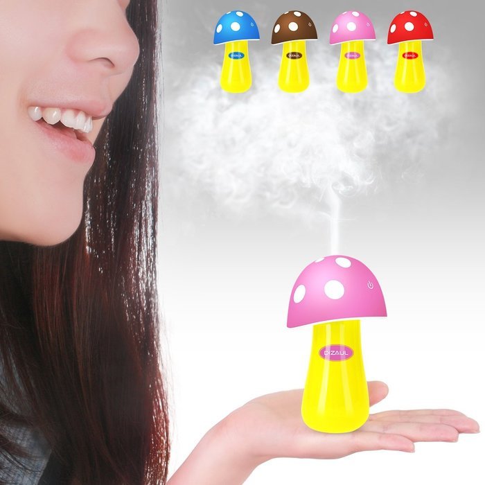 Ultrasonic Cool Mist Humidifier,Dizaul Mushroom Humidifier 200ml for skin moisturing,stealth mask with No Noise... N8