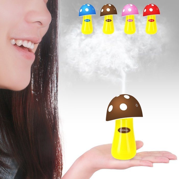 Ultrasonic Cool Mist Humidifier,Dizaul Mushroom Humidifier 200ml for skin moisturing,stealth mask with No Noise... N11