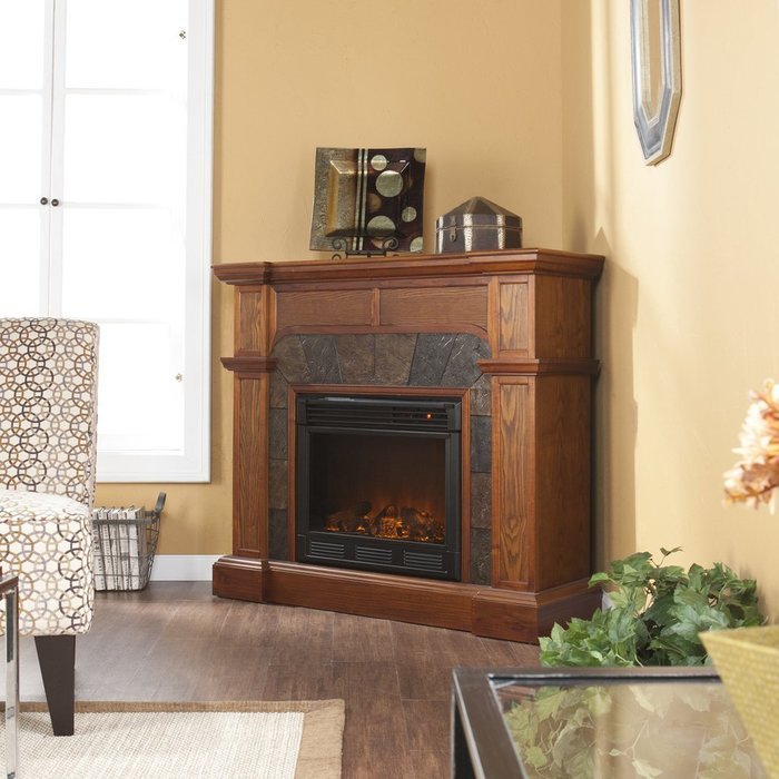 Paonia Mission Oak Electric Fireplace N5