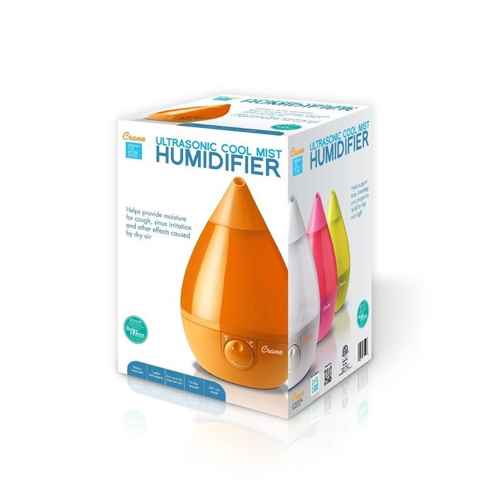 Crane Drop Shape Ultrasonic Cool Mist Humidifier with 2.3 Gallon output per day N6