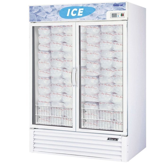 Turbo Air TGIM49 49 cu. ft. Ice Merchandiser with LED Interior High Tech Monitor Triple Pane Heated Glass Doors...