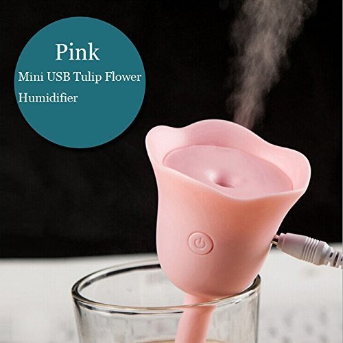 Your supermart Mini USB Tulip Flower Humidifier Floats On The Water For Home Pink N3