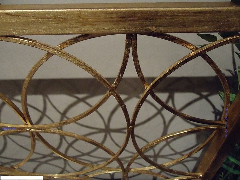 MutterMui Modern Antique Gold Iron Circles Fireplace Fire Screen Geometric Contemporary N5