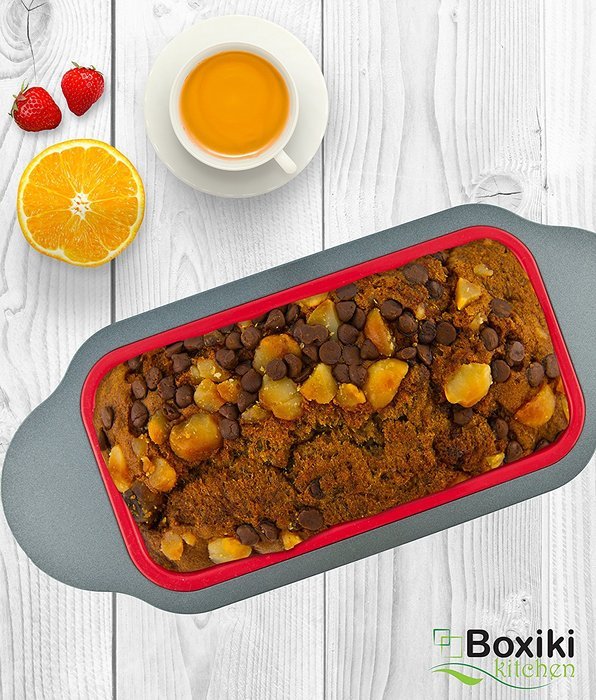 Meatloaf and Bread Pan | Gourmet Non-Stick Silicone Loaf Pan by Boxiki Kitchen | for Baking Banana Bread, Meat... N6