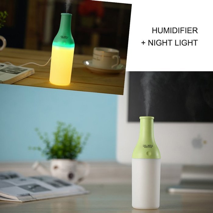 Asiacc&reg; Mini USB Cool Bottle Humidifier/Essential Oil Diffuser/Aromatherapy Mist Maker with LED Light for Office... N9