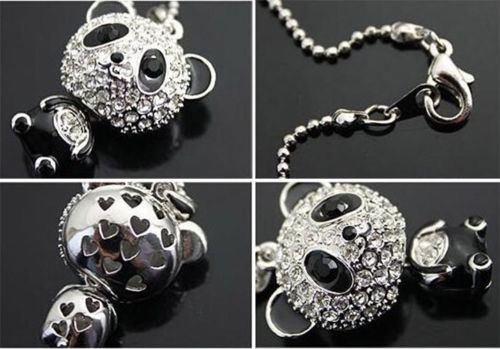 Fashion Women's Delicat Necklace Cute Rhinestone Panda Pendant Necklace Jewelry N4