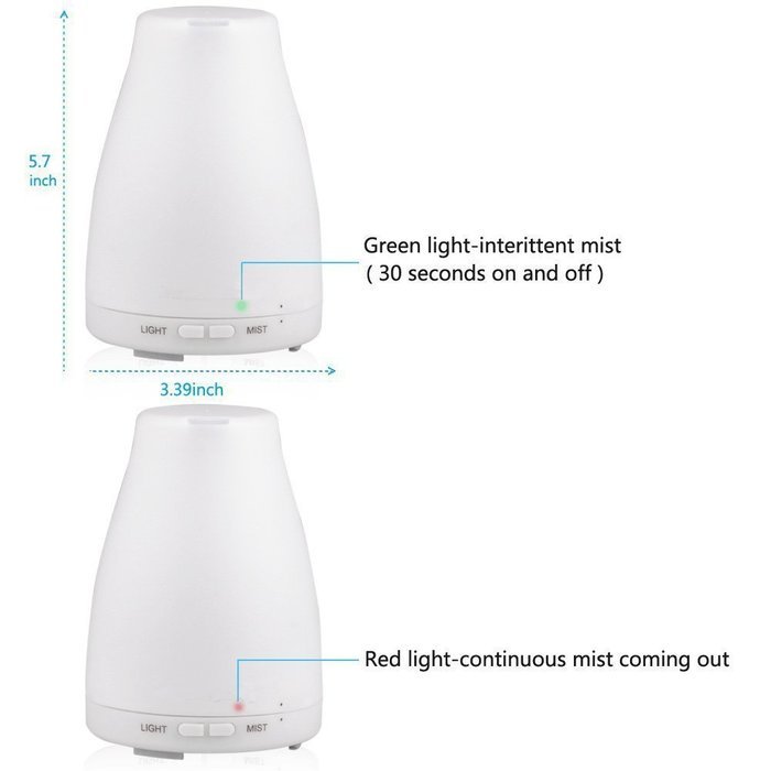 AccOED Aromatherapy Essential Oil Diffuser Ultrasonic Cool Mist Aroma Humidifier With Color LED Lights Changing... N4