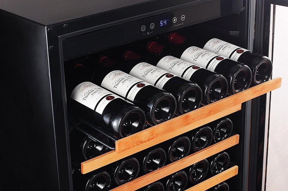 Smith & Hanks 166 Bottle Single Zone Wine Refrigerator, Stainless Steel Door, Built-In or Free Standing N5