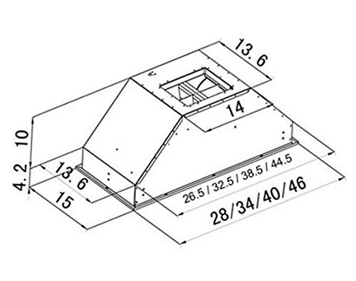 1200 CFM Ducted Wall Mounted Range Hood Size: 14.2" H x 28" W x 15" D N3