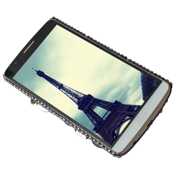 Spritech(TM) Bling Hard Clear Phone Case For LG spirit h440 C70/LG Escape 2/LG Logos,3D Handmade Yellow Silver... N11