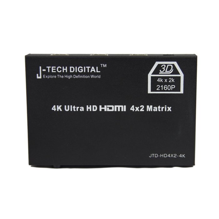 J-Tech Digital JTD-HD4X2-HIFI HDMI 4x2 Matrix Version 1.3 Certified for Full HD 1080p and Support 3D N8