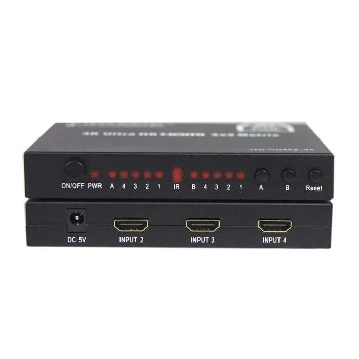 J-Tech Digital JTD-HD4X2-HIFI HDMI 4x2 Matrix Version 1.3 Certified for Full HD 1080p and Support 3D N9