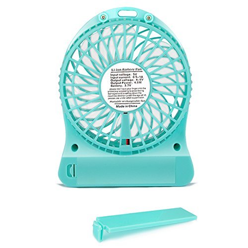 YL-VV@ Taidea UF-TDF02 Mini Portable Mute USB 18650 Rechargeable Battery Fan PC USB Cooler Table Fan with LED... N6