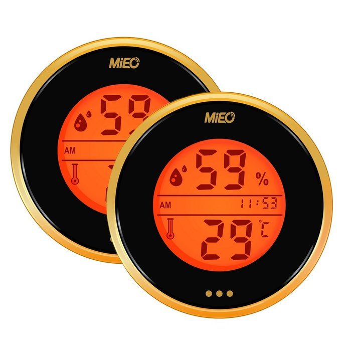 Incubator Thermometer Hygrometer with Hi/Low Memory and Touch Checking Button 2pcs Gold/Pack.Mieo (Gold2) N3