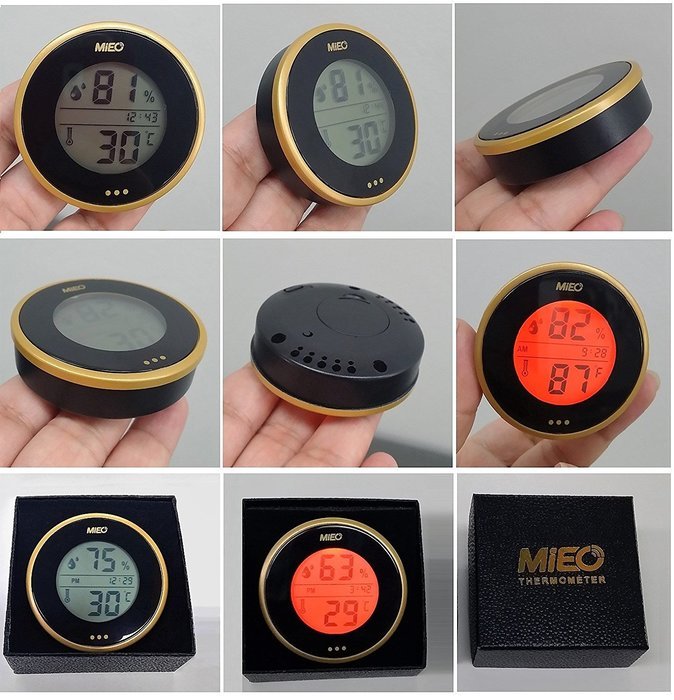 Incubator Thermometer Hygrometer with Hi/Low Memory and Touch Checking Button 2pcs Gold/Pack.Mieo (Gold2) N4