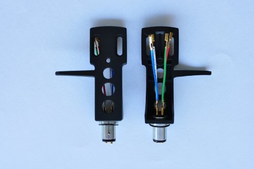 Turntable Headshell fits Technics Numark Vestax includes GOLD Leads Wires BLACK