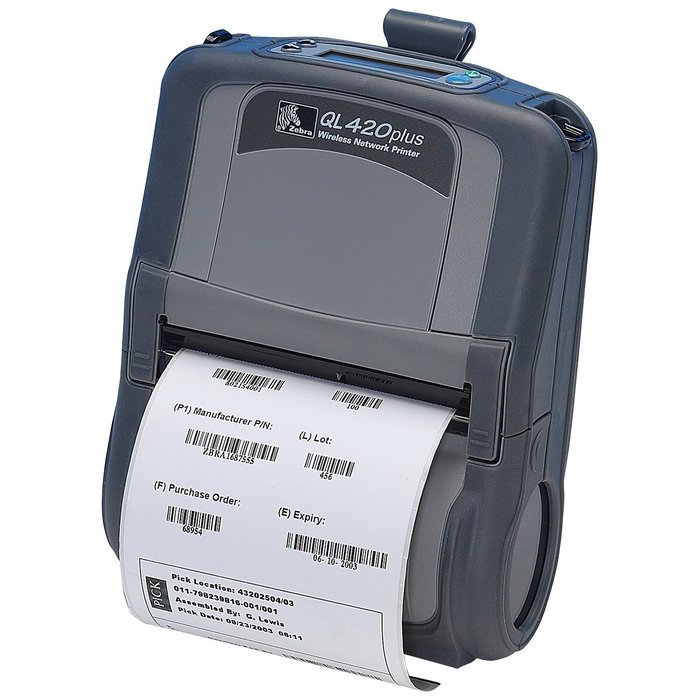 Zebra QL 420Plus Direct Thermal Printer - Monochrome - Portable - Label Print - 4.09" Print Width - Peel Facility...