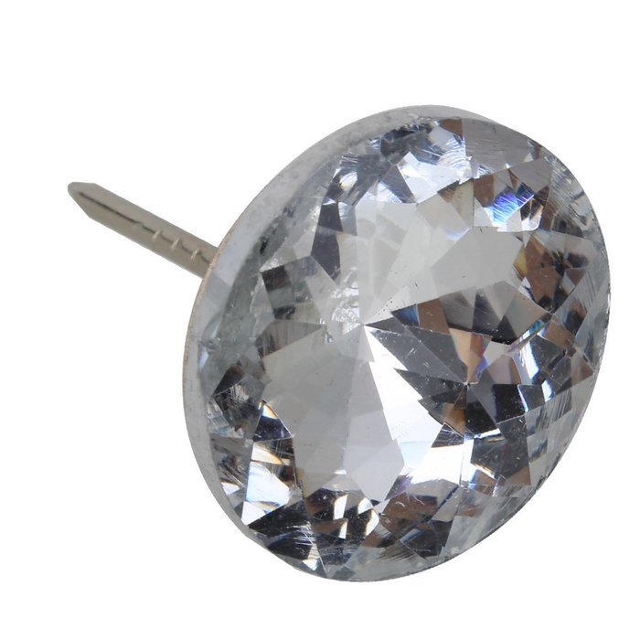 20pcs Silver and White 25mm Dia Sparkly Crystal Upholstery Sofa Headboard Buttons Nails Wall Decor by ZIJIA N3