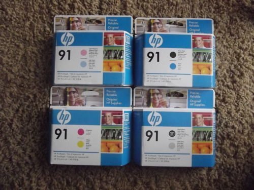 Genuine HP NO. 91 INKS DesignJet Z6100 Printheads C9460A, C9461A, C9462A, C9463A, 8 Colors Sealed In Retail Packaging