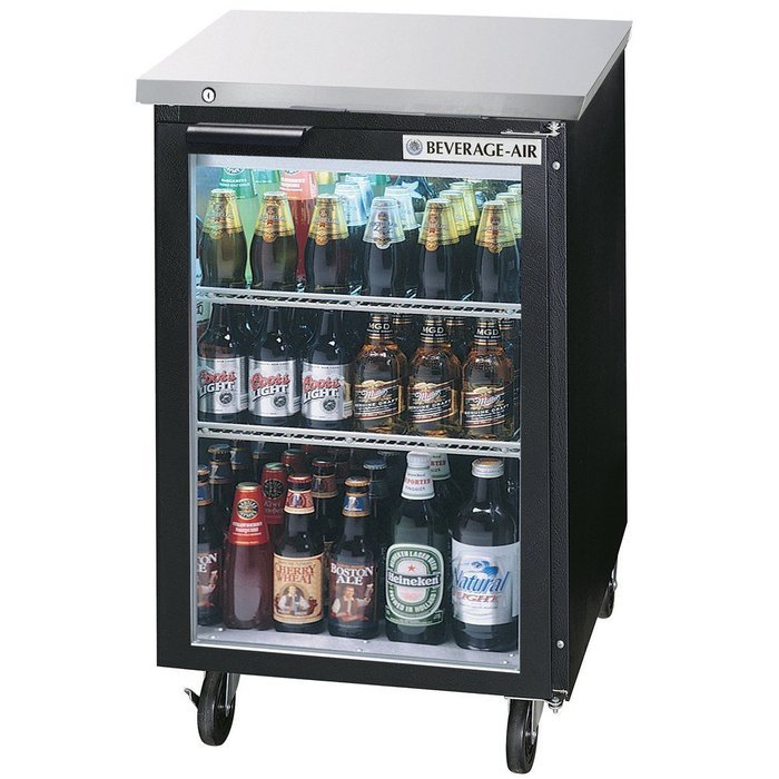 Beverage Air BB24G-1-B Standard Depth Glass Door Back Bar Cooler in Black