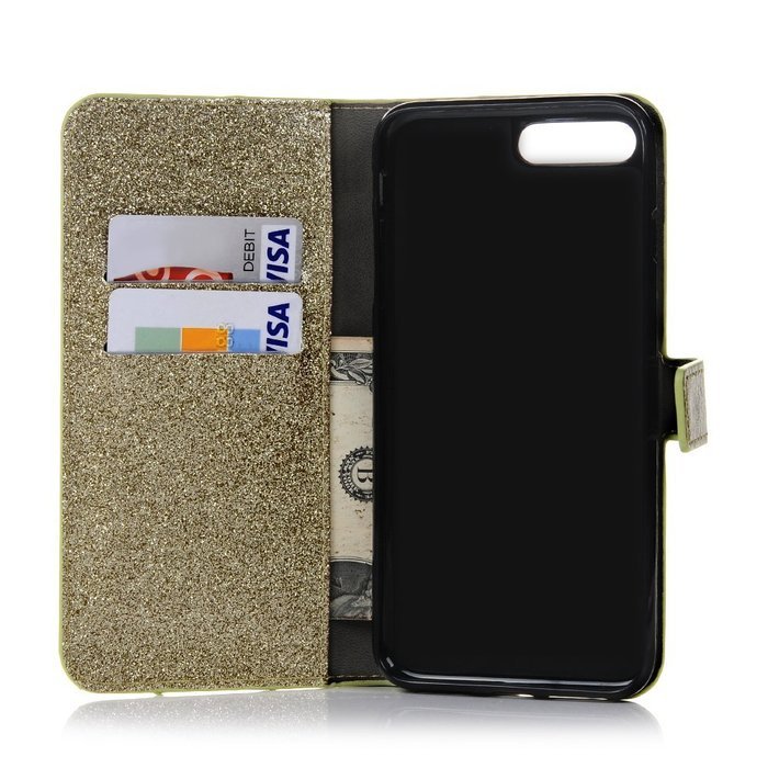Badalink iPhone 7 Plus Wallet Case (5.5") Stand Flip Case Shiny Glitter PU Leather Case Shockproof Soft TPU Inner... N25