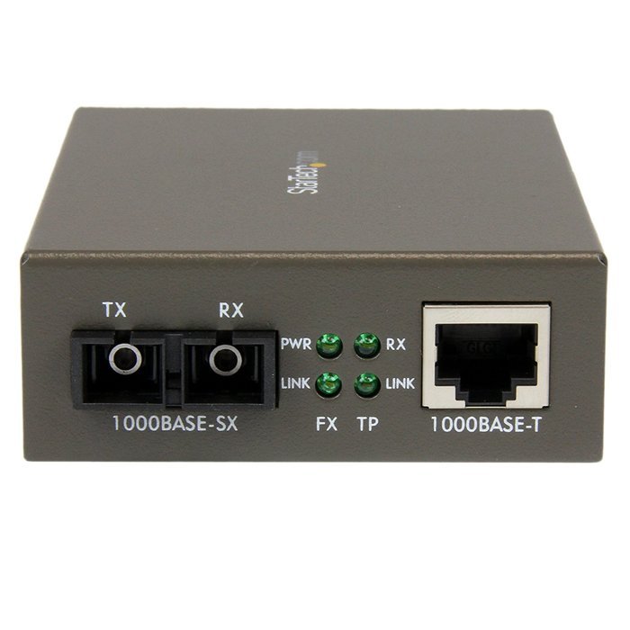 StarTech.com 1000 Mbps Gigabit Ethernet Multi Mode Fiber Media Converter with SC 550m (ET91000SC2) N19
