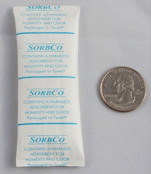 Industry Standard 10 Gram Silica Gel Tyvek Desiccant Packets and Dehumidifiers, Made in USA N2