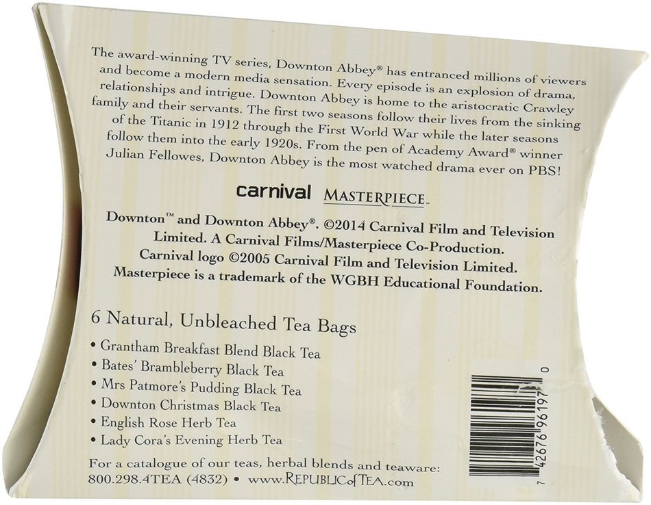 The Republic Of Tea Downton Abbey Christmas Black Tea, 36 Tea Bags, Premium Cinnamon Holiday Tea N11