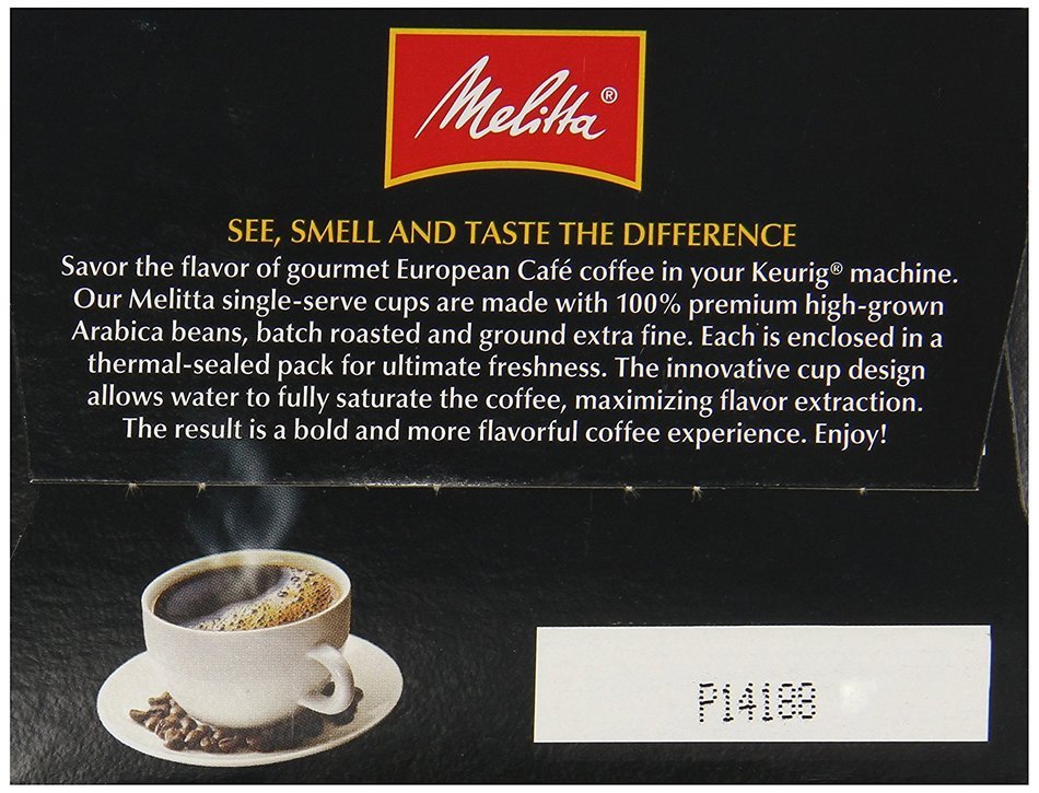 Melitta Single Cup Coffee for K-Cup Brewers, Cafe de Europa Vienna Roast, Dark Roast, 5.08 oz - 12 Count N8