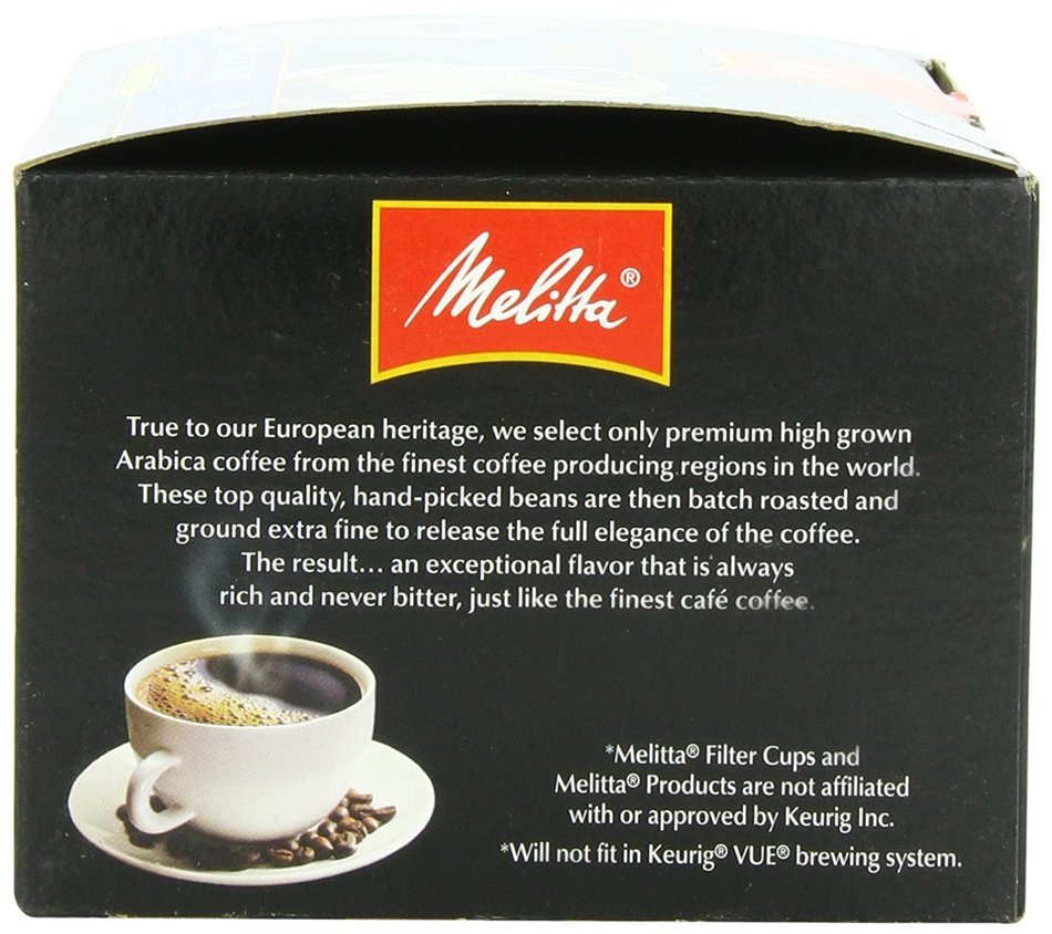 Melitta Single Cup Coffee for K-Cup Brewers, Cafe de Europa Vienna Roast, Dark Roast, 5.08 oz - 12 Count N11
