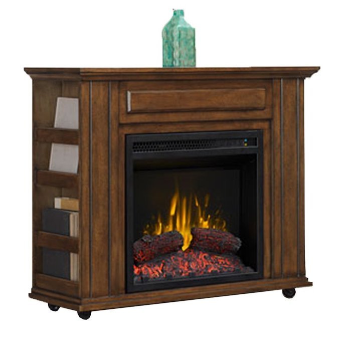Denilib Rolling Transitional Library Fireplace N3