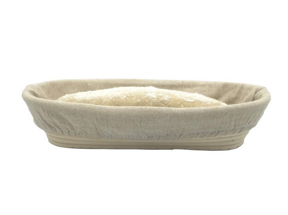 Boseen Oval Shaped Banneton Bread Dough Proofing Rising Rattan Basket & Liner Combo( 12 inches) N17