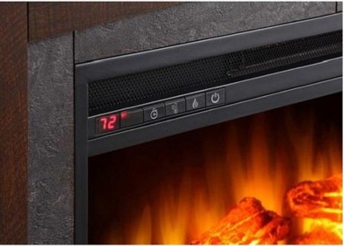 Electric Fireplace Media Entertainment Center with Side Storage Compartments N5