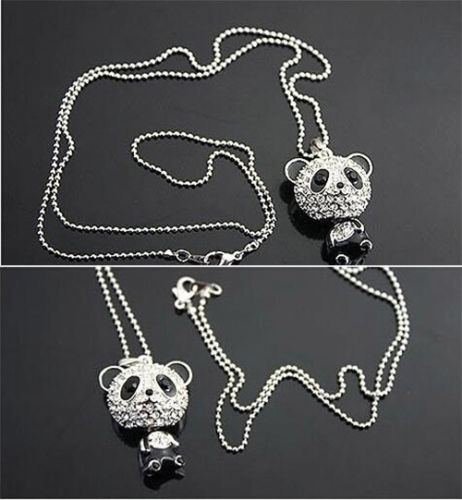 Fashion Women's Delicat Necklace Cute Rhinestone Panda Pendant Necklace Jewelry N5