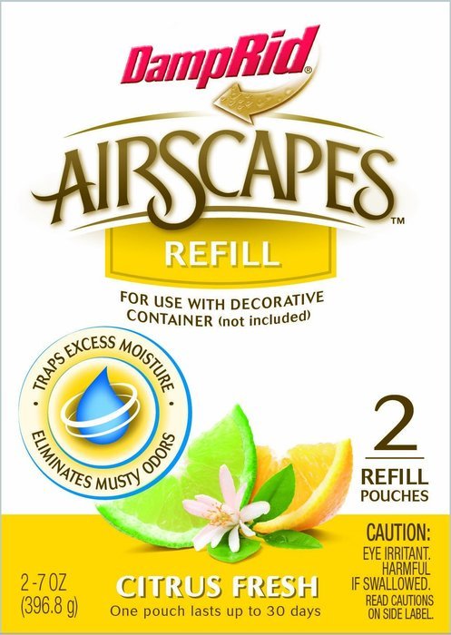 DampRid AS20FS Airscapes Dehumidifier Refill Pouches, Fresh Scent, 2-Pack