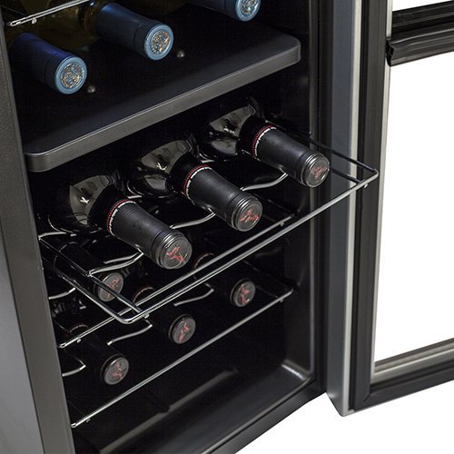 Koldfront 18 Bottle Dual Zone Thermoelectric Wine Cooler - Silver/Black N7