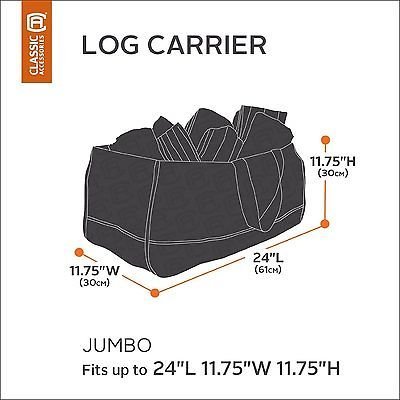 Jumbo Log Carriers Holder Bag Portable Fireplace Firewood Veranda Jumbo Log Tote N2