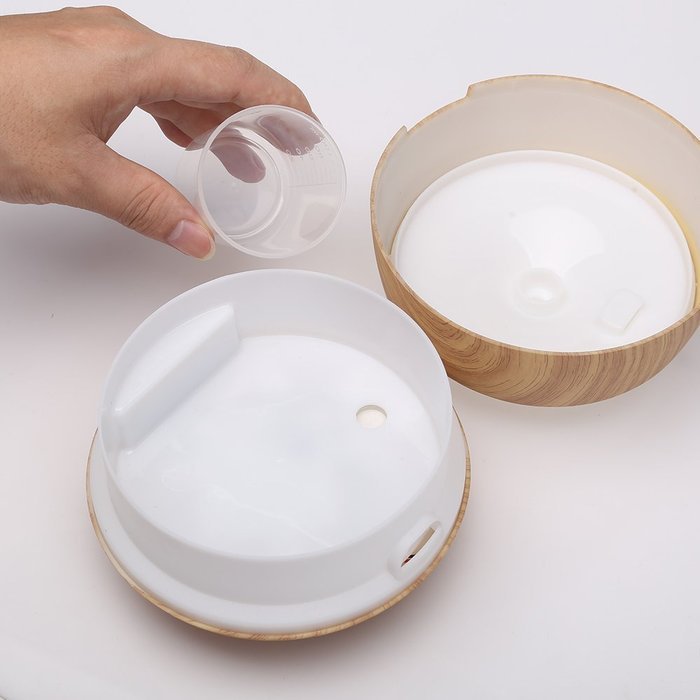 First 250ml Aroma Essential Oil Diffuser Wood Grain Ultrasonic Cool Mist Humidifier with 7 Color Changing LED... N7